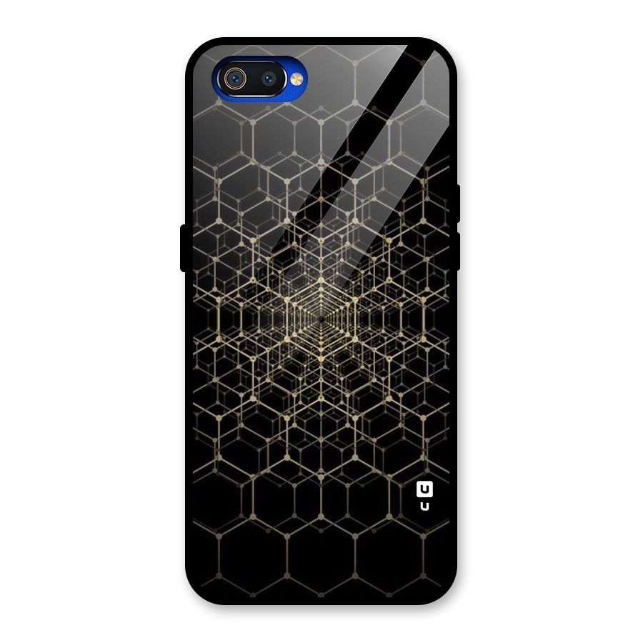 Gold Web Glass Back Case for Realme C2