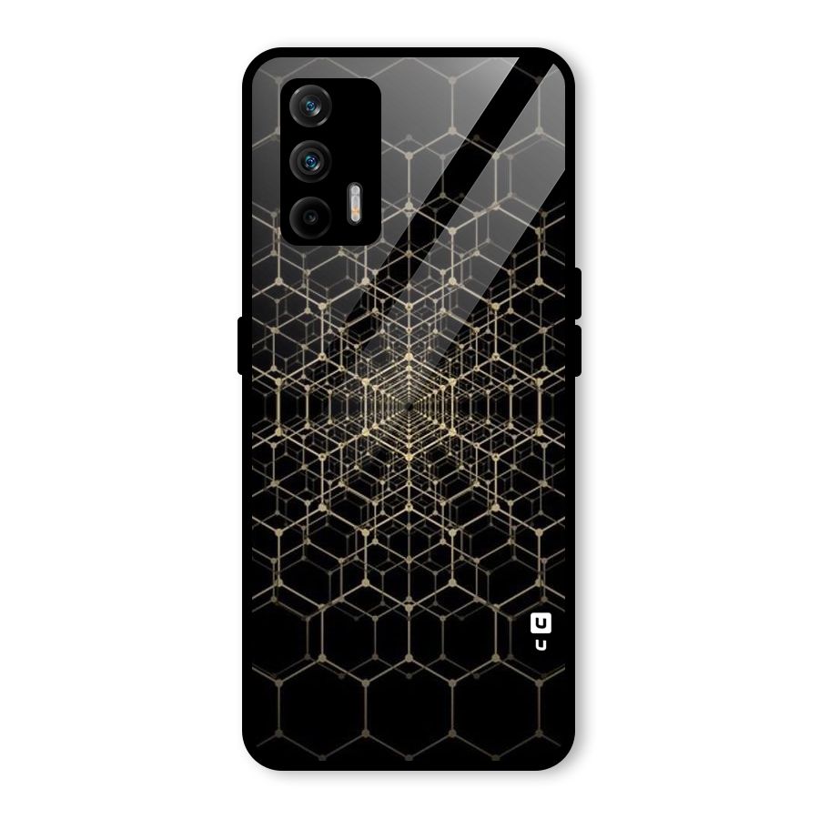 Gold Web Glass Back Case for Realme GT 5G