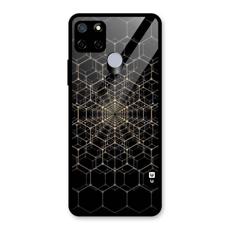 Gold Web Glass Back Case for Realme Narzo 20