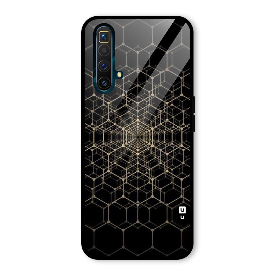Gold Web Glass Back Case for Realme X3
