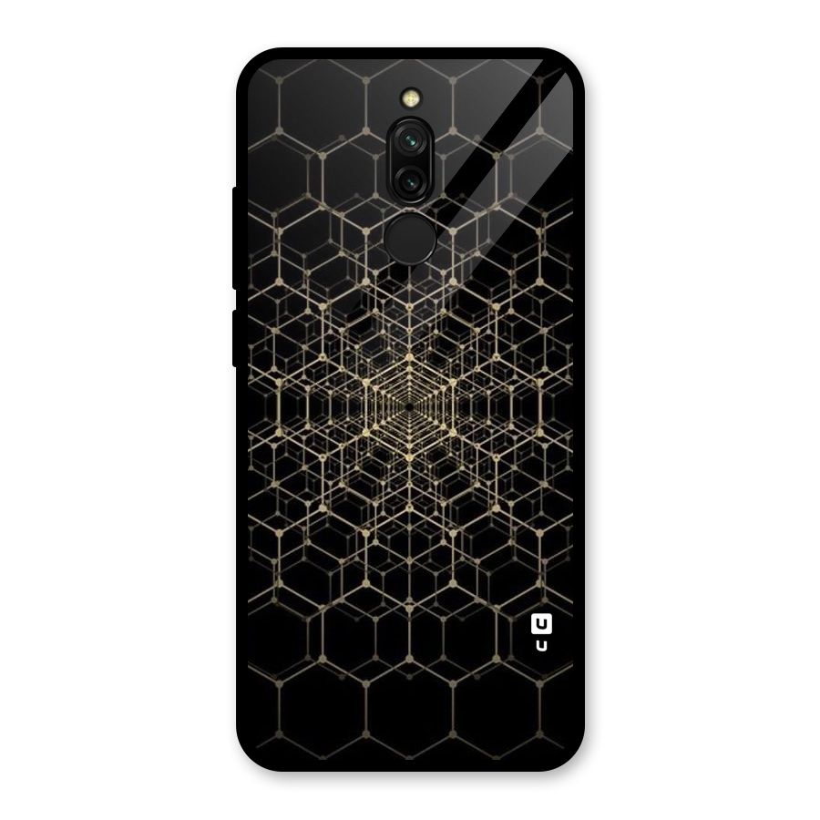 Gold Web Glass Back Case for Redmi 8