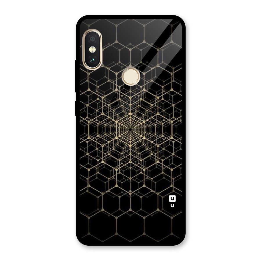 Gold Web Glass Back Case for Redmi Note 5 Pro