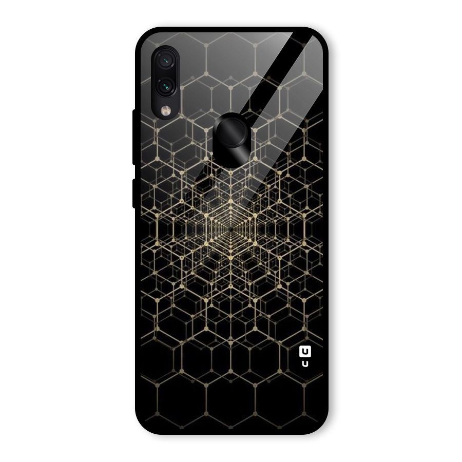 Gold Web Glass Back Case for Redmi Note 7 Pro
