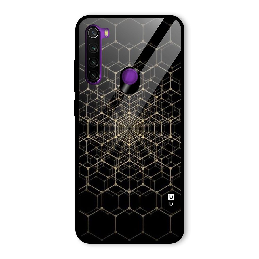 Gold Web Glass Back Case for Redmi Note 8