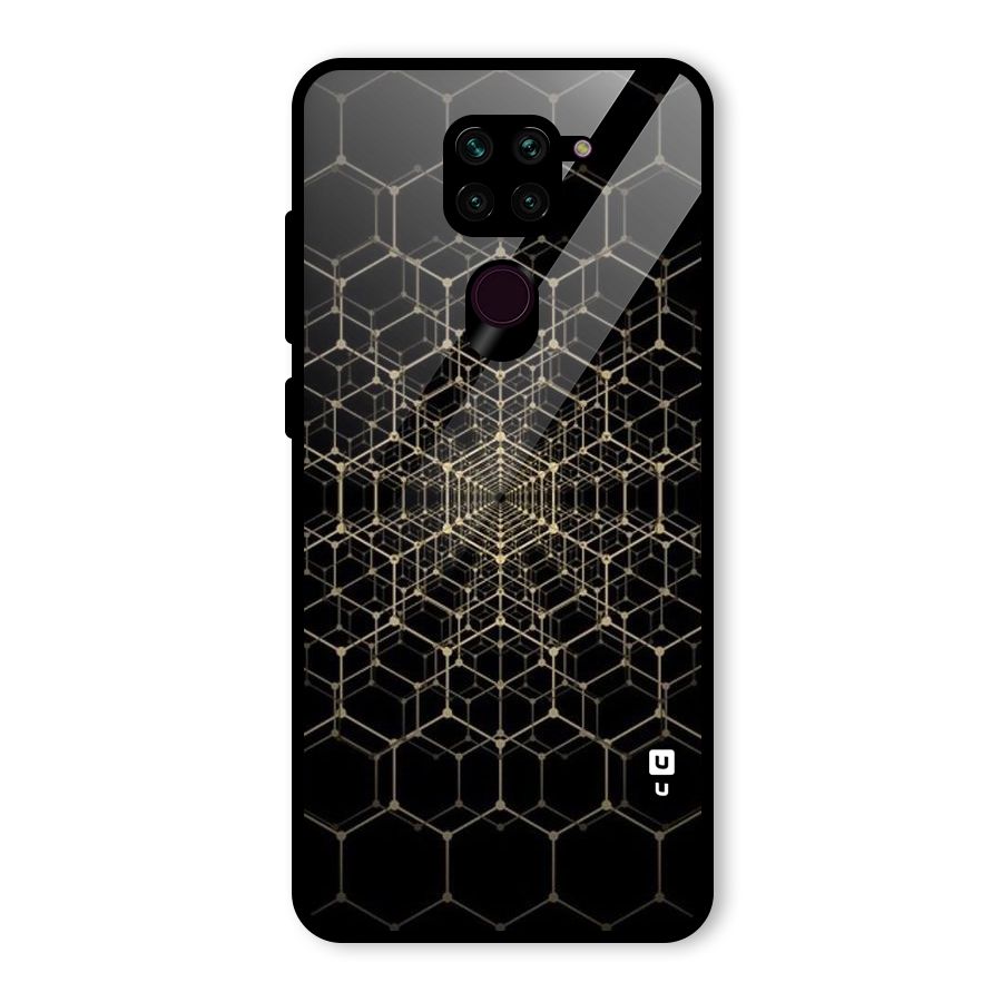 Gold Web Glass Back Case for Redmi Note 9