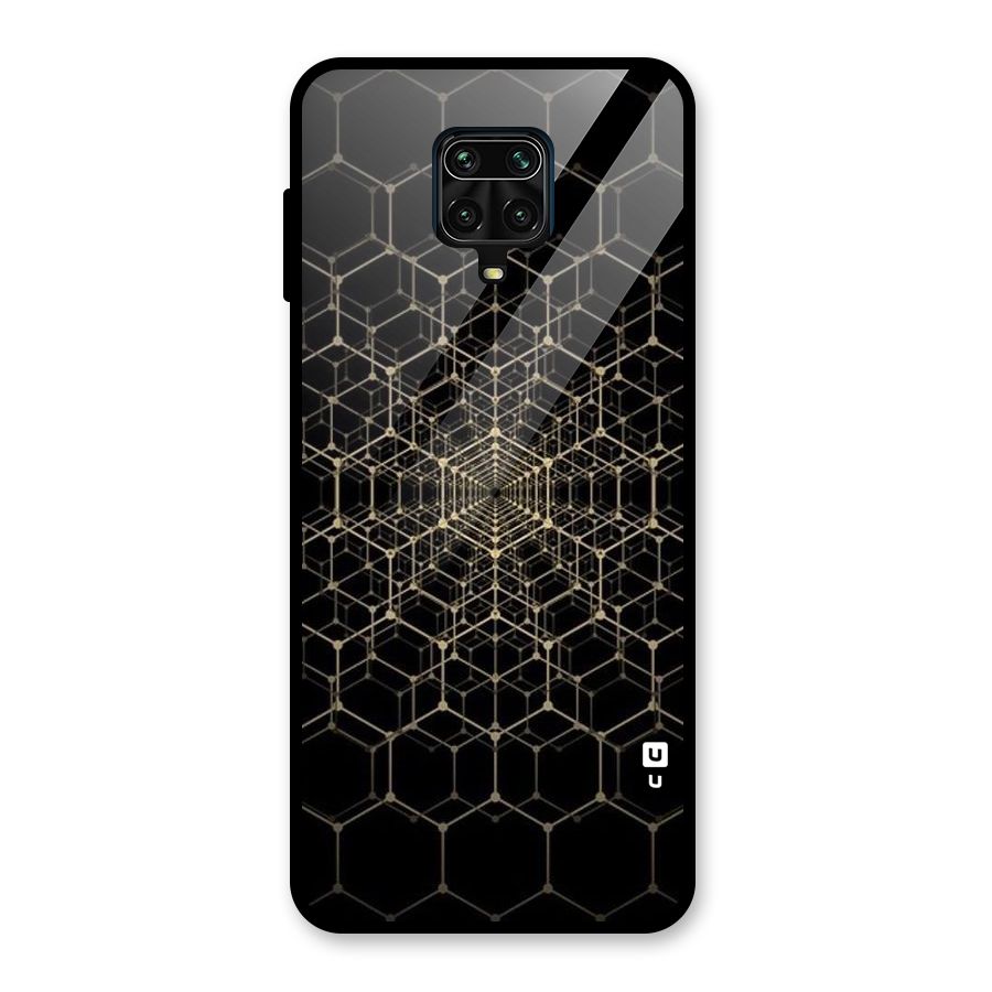 Gold Web Glass Back Case for Redmi Note 9 Pro Max