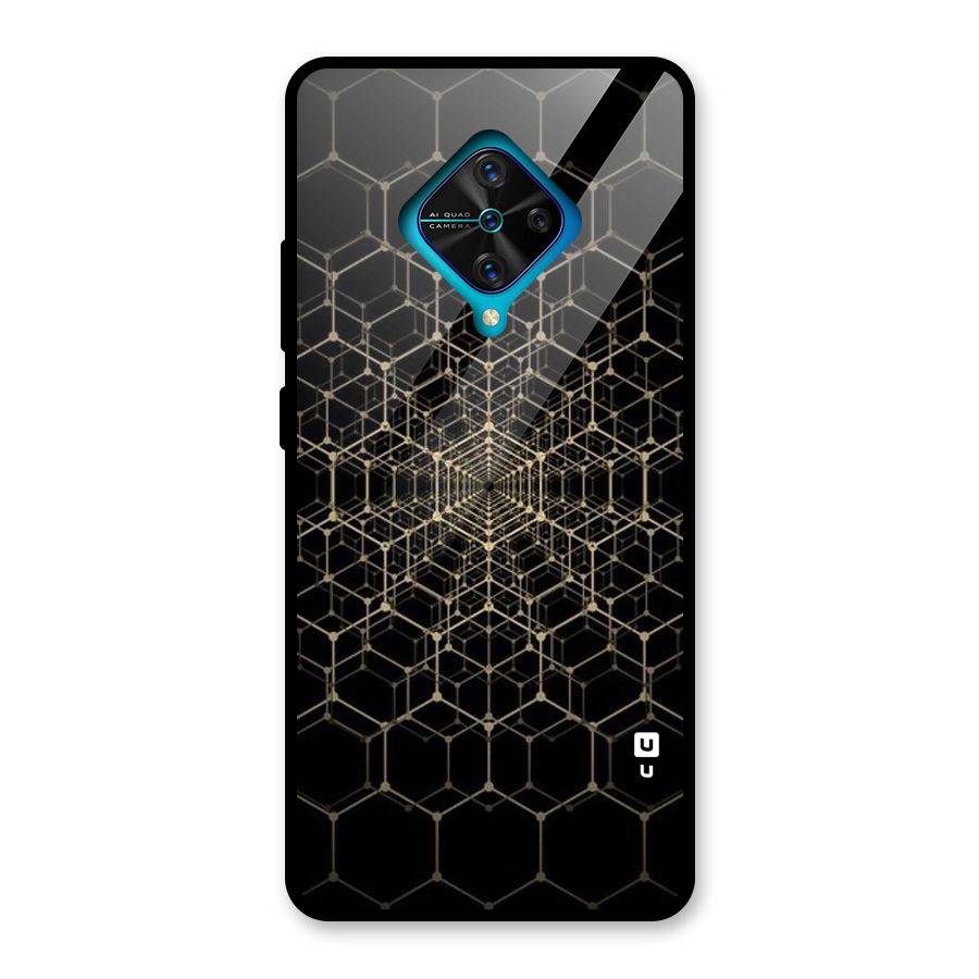 Gold Web Glass Back Case for Vivo S1 Pro