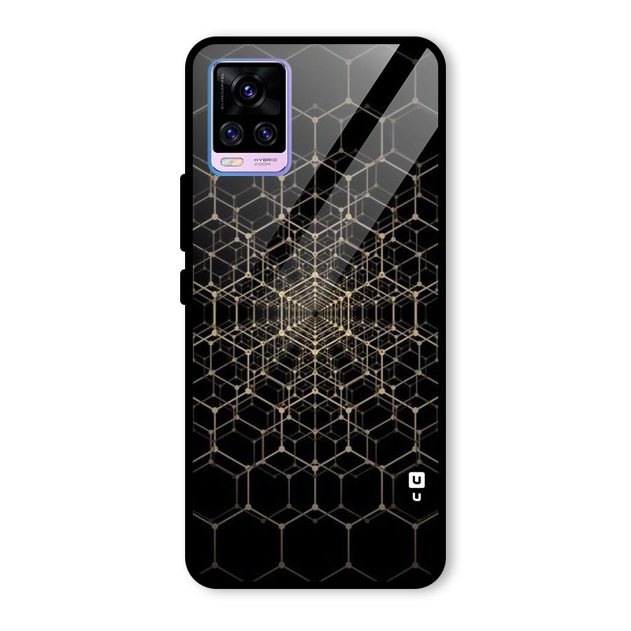 Gold Web Glass Back Case for Vivo V20 Pro