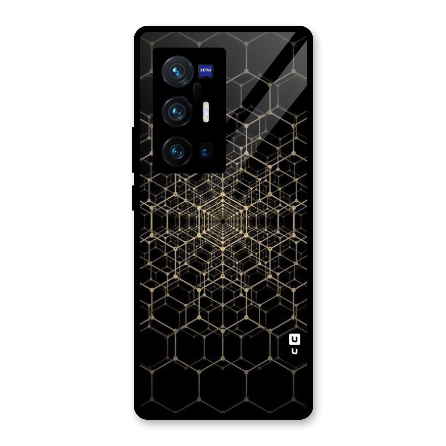 Gold Web Glass Back Case for Vivo X70 Pro Plus