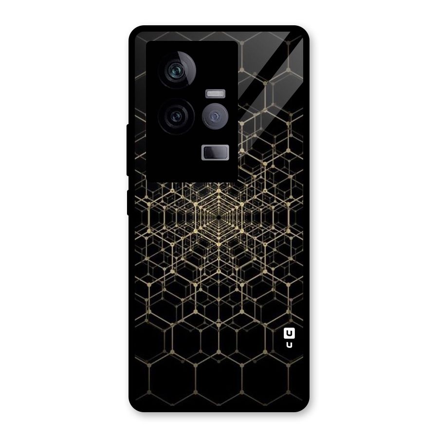 Gold Web Glass Back Case for Vivo iQOO 11 5G