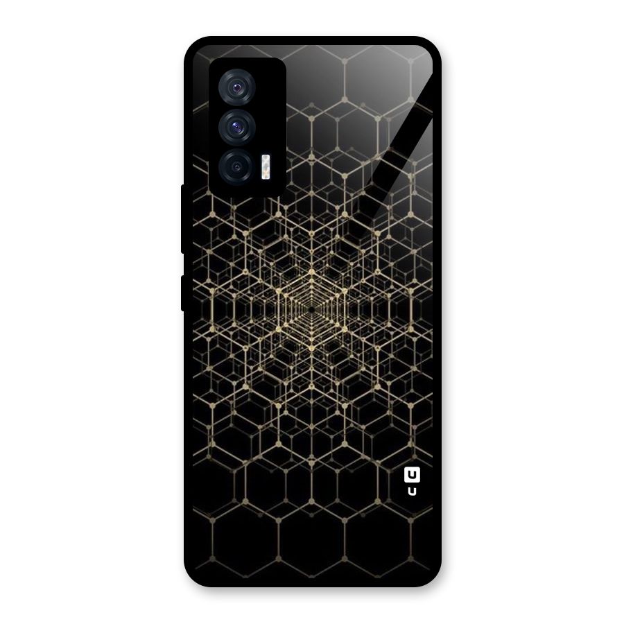 Gold Web Glass Back Case for Vivo iQOO 7 5G