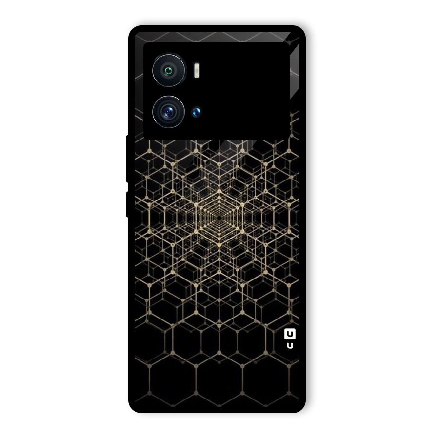 Gold Web Glass Back Case for Vivo iQOO 9 Pro
