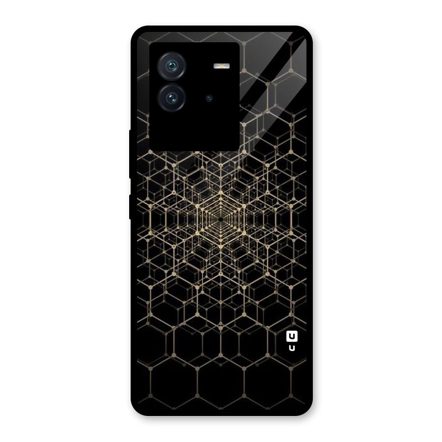 Gold Web Glass Back Case for Vivo iQOO Neo 6 5G