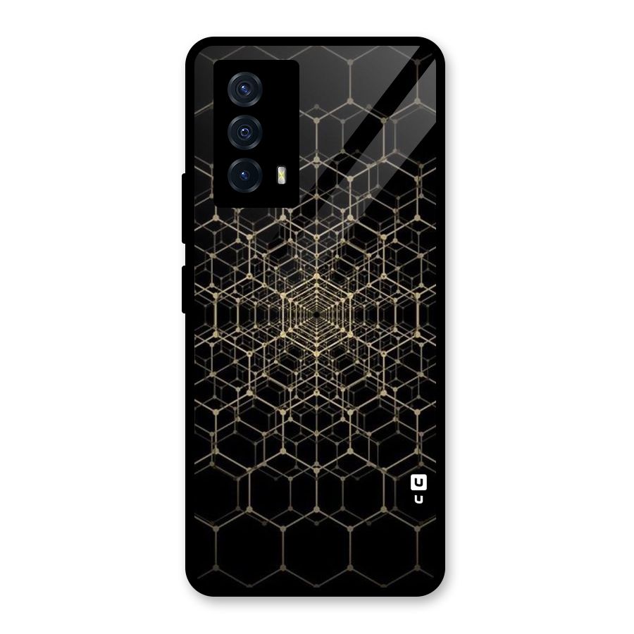 Gold Web Glass Back Case for Vivo iQOO Z5