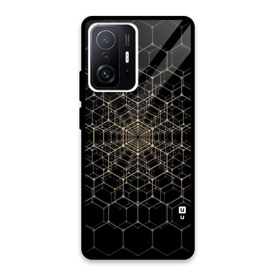 Gold Web Glass Back Case for Xiaomi 11T Pro