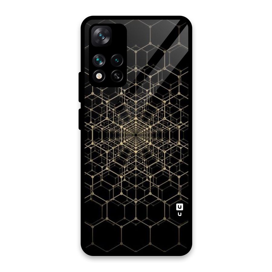 Gold Web Glass Back Case for Xiaomi 11i HyperCharge 5G