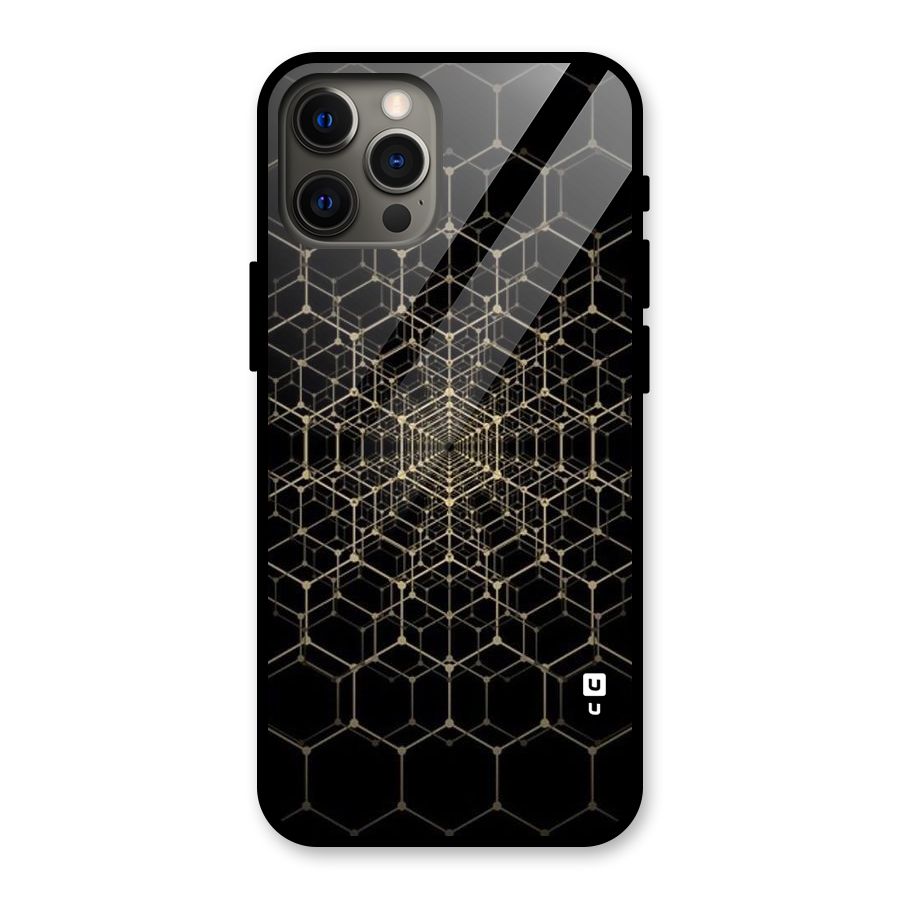 Gold Web Glass Back Case for iPhone 12 Pro Max