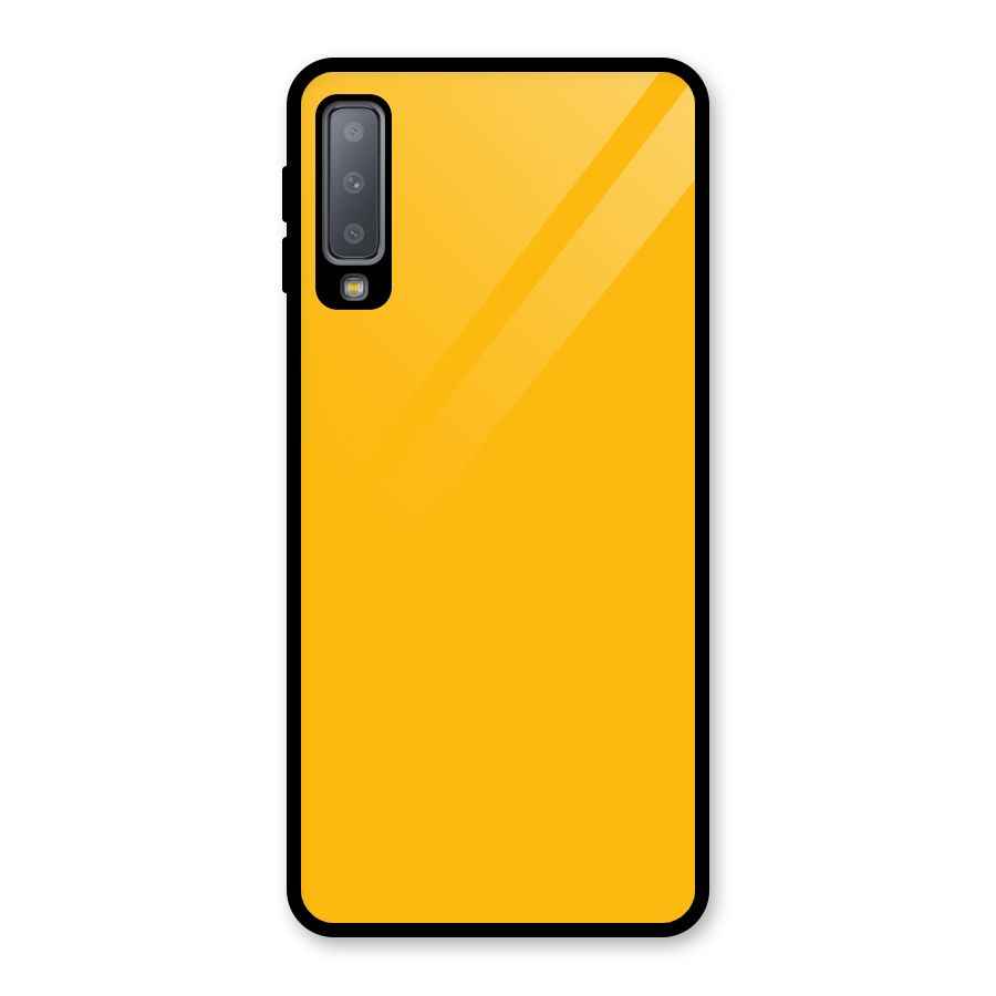Gold Yellow Glass Back Case for Galaxy A7 (2018)