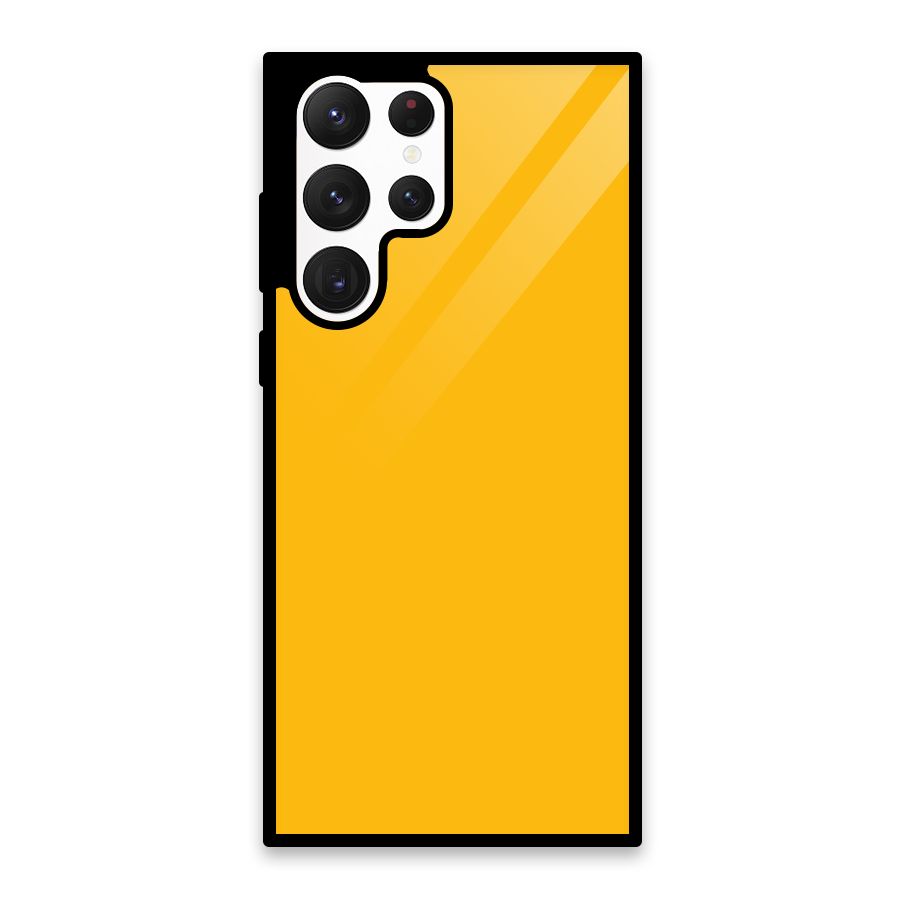 Gold Yellow Glass Back Case for Galaxy S22 Ultra 5G