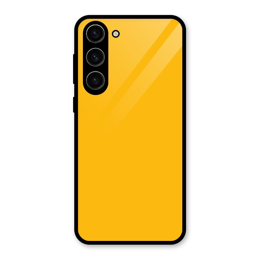 Gold Yellow Glass Back Case for Galaxy S23 Plus
