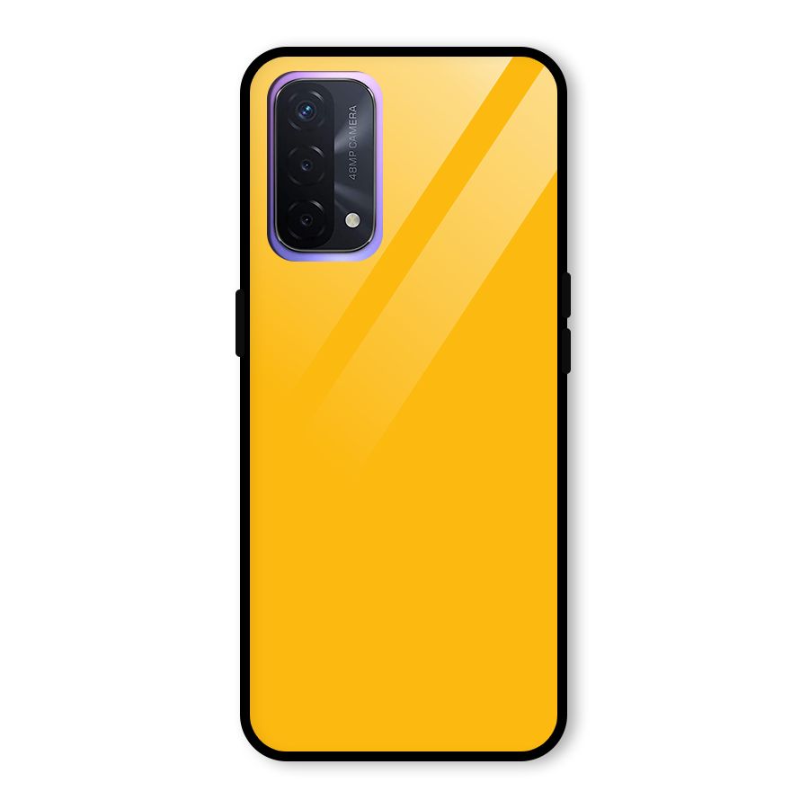 Gold Yellow Glass Back Case for Oppo A74 5G