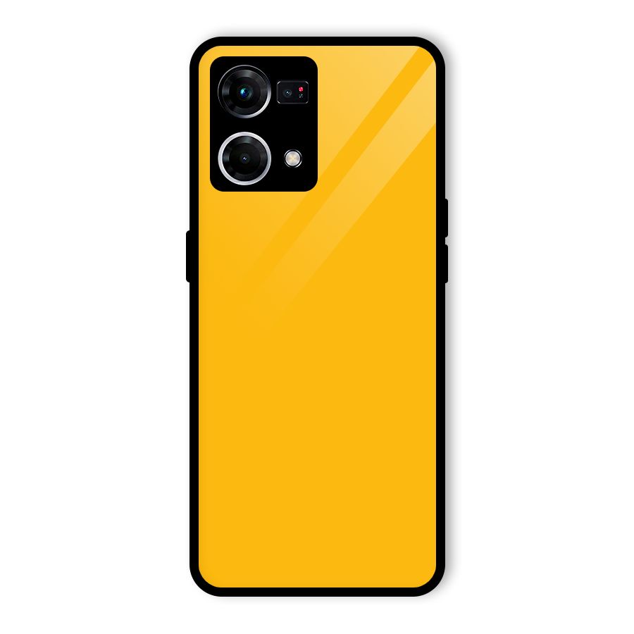 Gold Yellow Glass Back Case for Oppo F21 Pro 4G