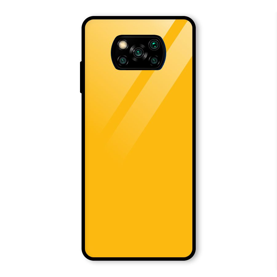 Gold Yellow Glass Back Case for Poco X3 Pro