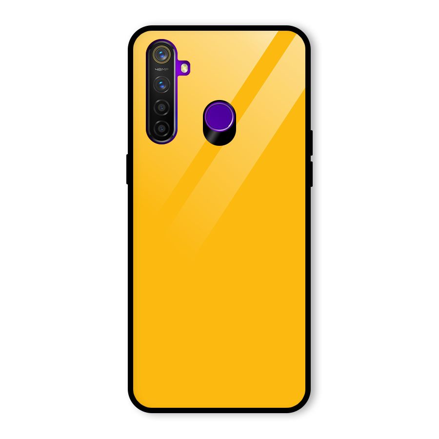 Gold Yellow Glass Back Case for Realme 5 Pro