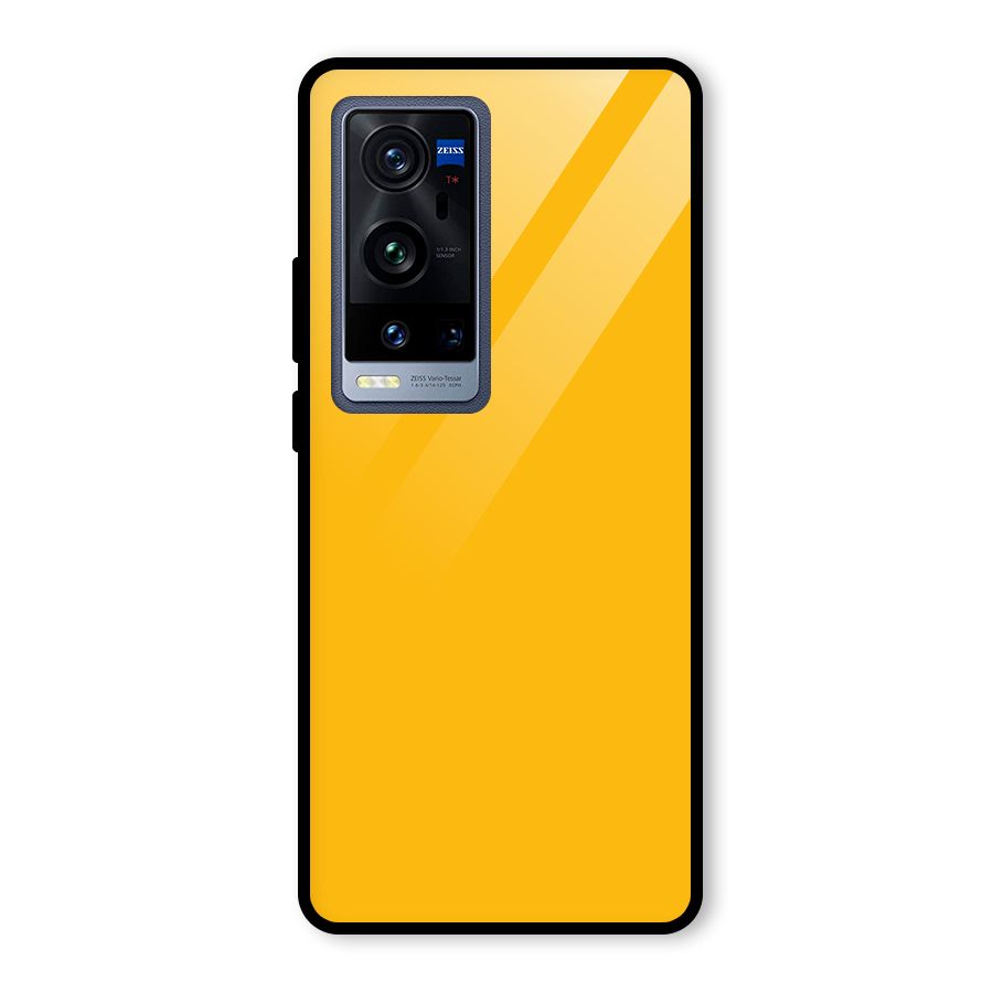 Gold Yellow Glass Back Case for Vivo X60 Pro Plus