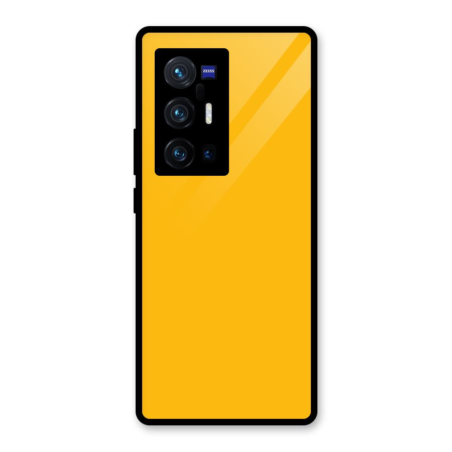 Gold Yellow Glass Back Case for Vivo X70 Pro Plus