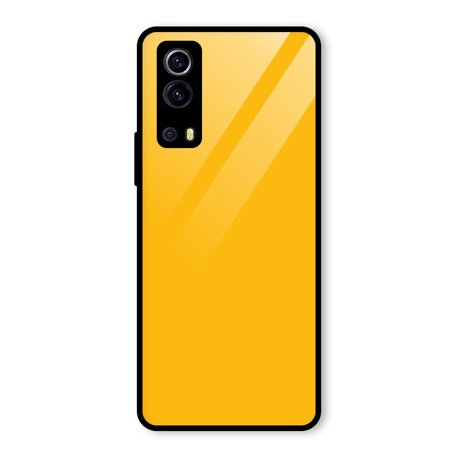 Gold Yellow Glass Back Case for Vivo iQOO Z3