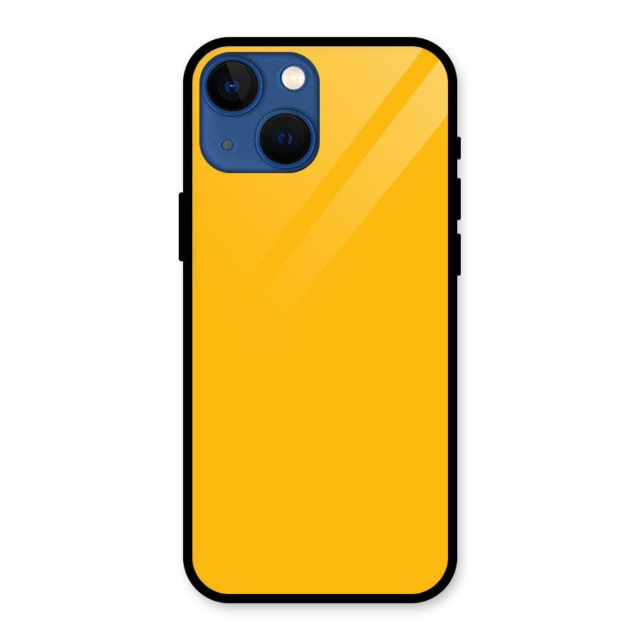 Gold Yellow Glass Back Case for iPhone 13 Mini
