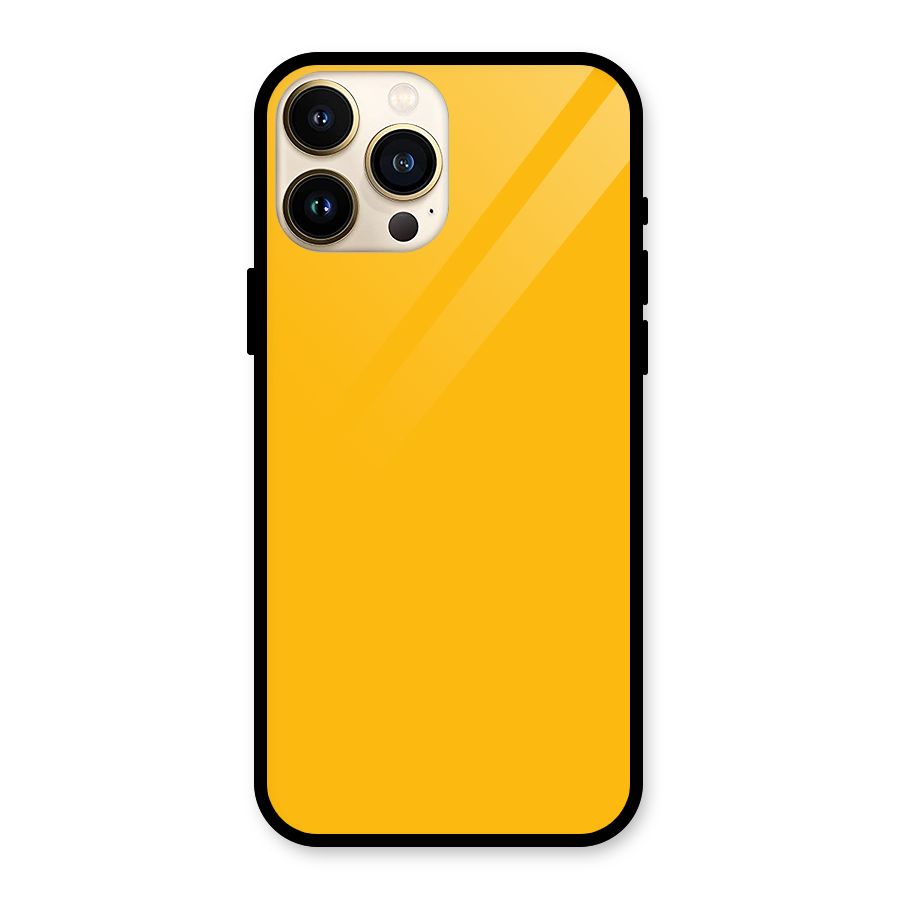 Gold Yellow Glass Back Case for iPhone 13 Pro Max