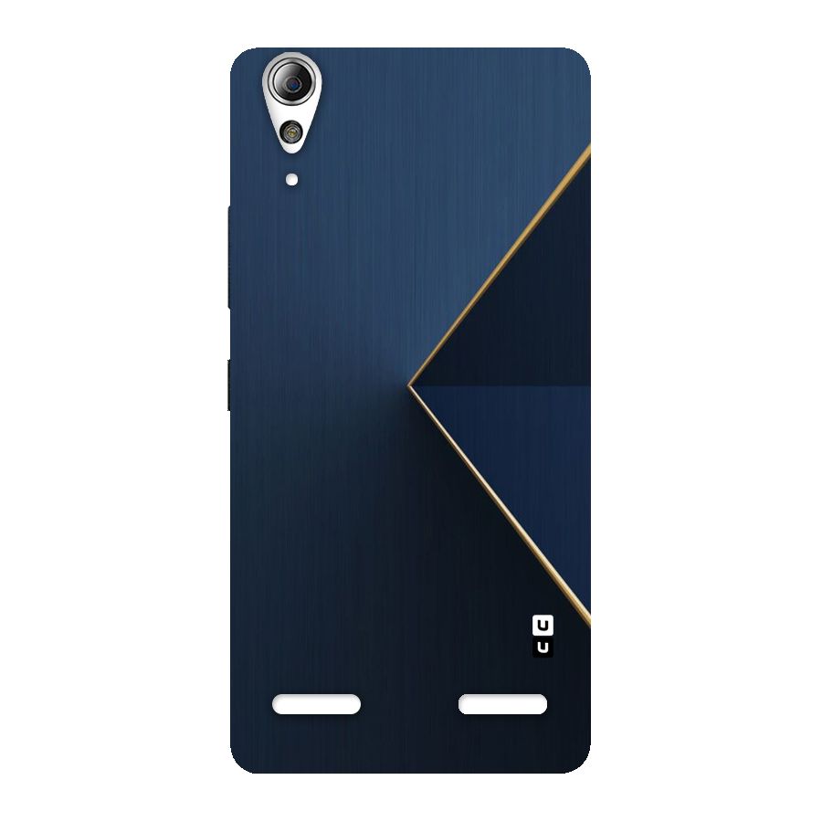 Golden Blue Triangle Back Case for Lenovo A6000 Plus