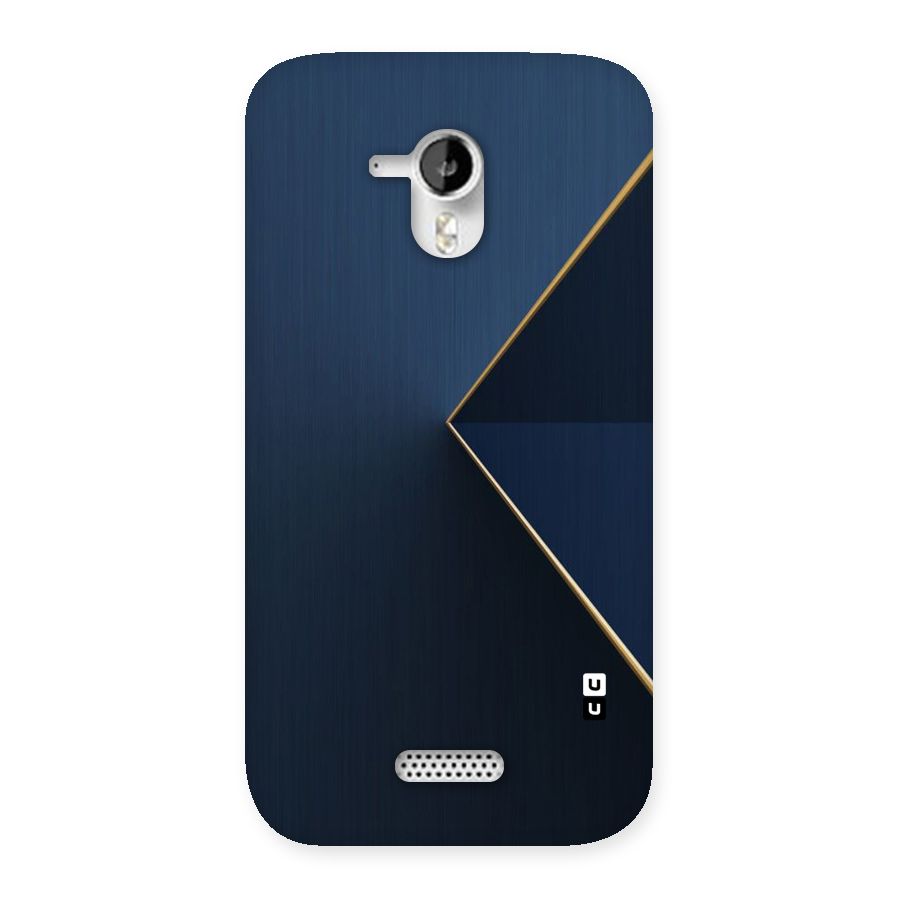 Golden Blue Triangle Back Case for Micromax Canvas HD A116