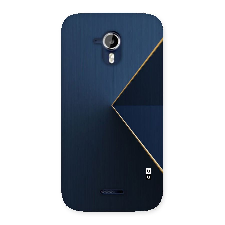 Golden Blue Triangle Back Case for Micromax Canvas Magnus A117