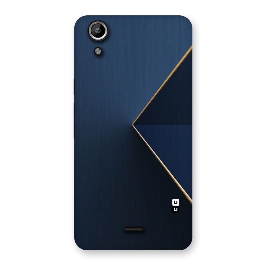 Golden Blue Triangle Back Case for Micromax Canvas Selfie Lens Q345