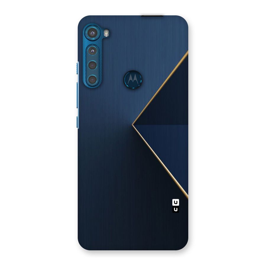 Golden Blue Triangle Back Case for Motorola One Fusion Plus