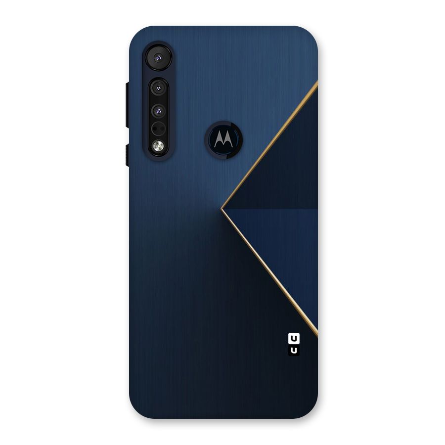 Golden Blue Triangle Back Case for Motorola One Macro