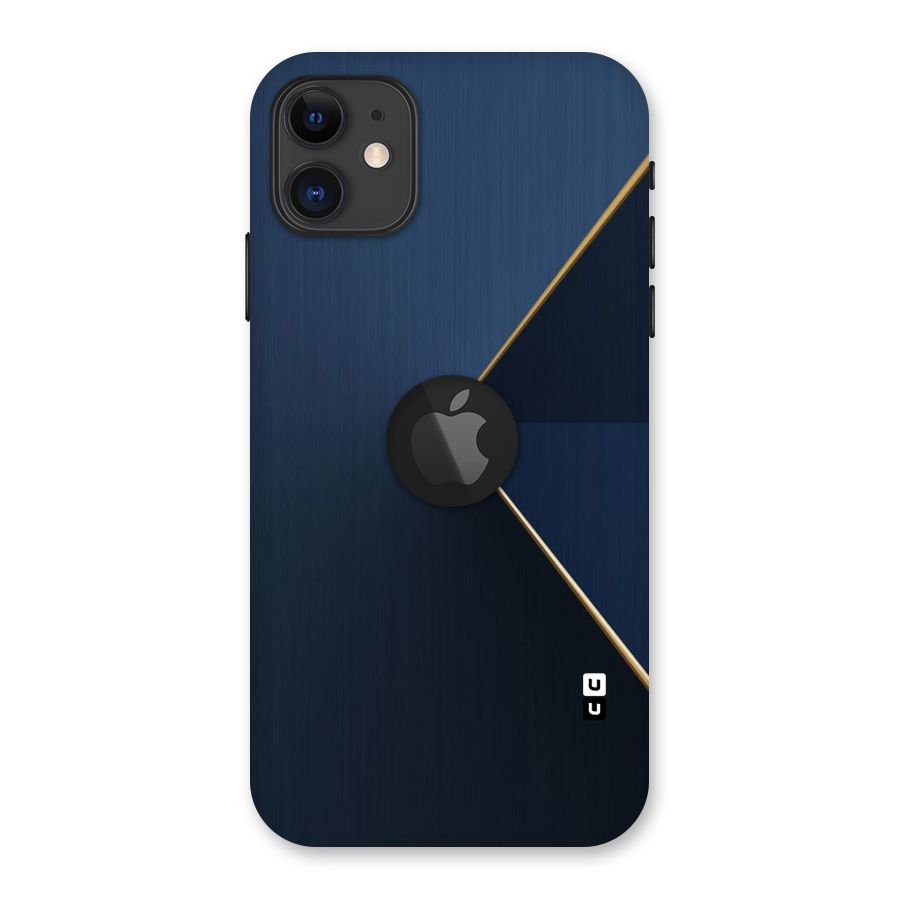 Golden Blue Triangle Back Case for iPhone 11 Logo Cut