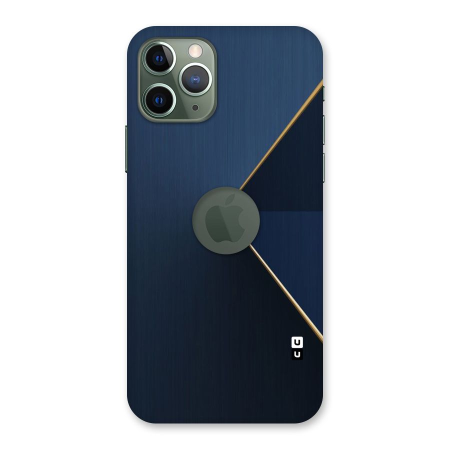 Golden Blue Triangle Back Case for iPhone 11 Pro Logo  Cut