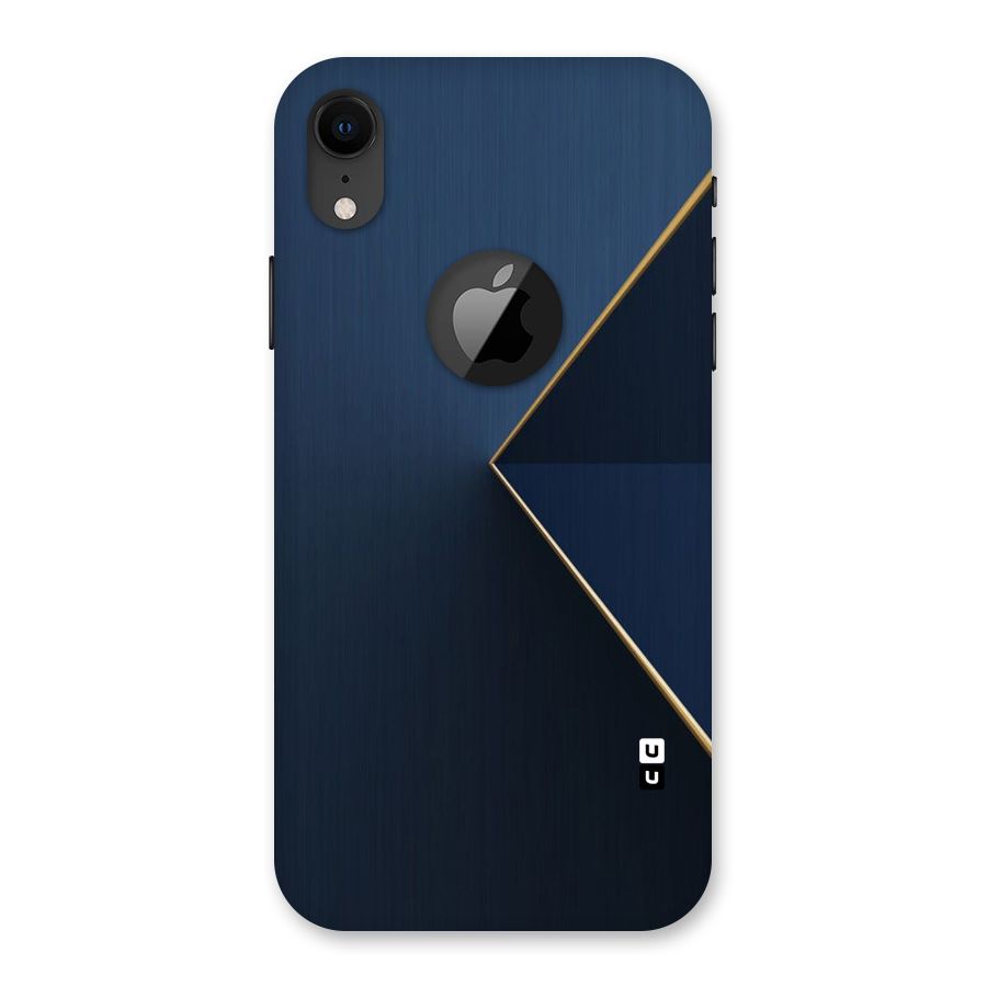 Golden Blue Triangle Back Case for iPhone XR Logo Cut