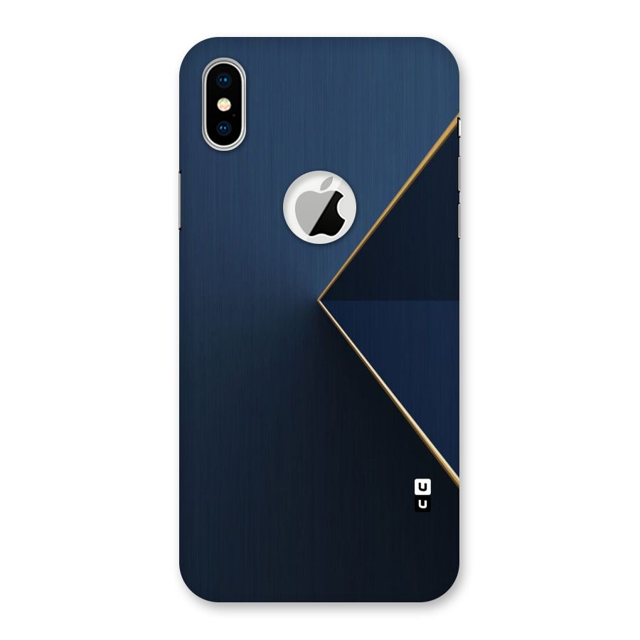 Golden Blue Triangle Back Case for iPhone XS Logo Cut