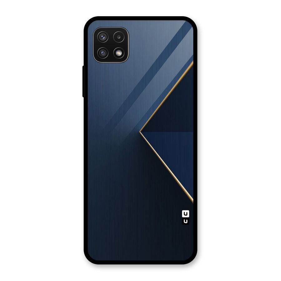 Golden Blue Triangle Glass Back Case for Galaxy A22 5G