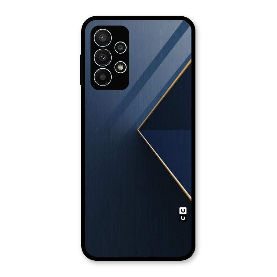 Golden Blue Triangle Glass Back Case for Galaxy A23