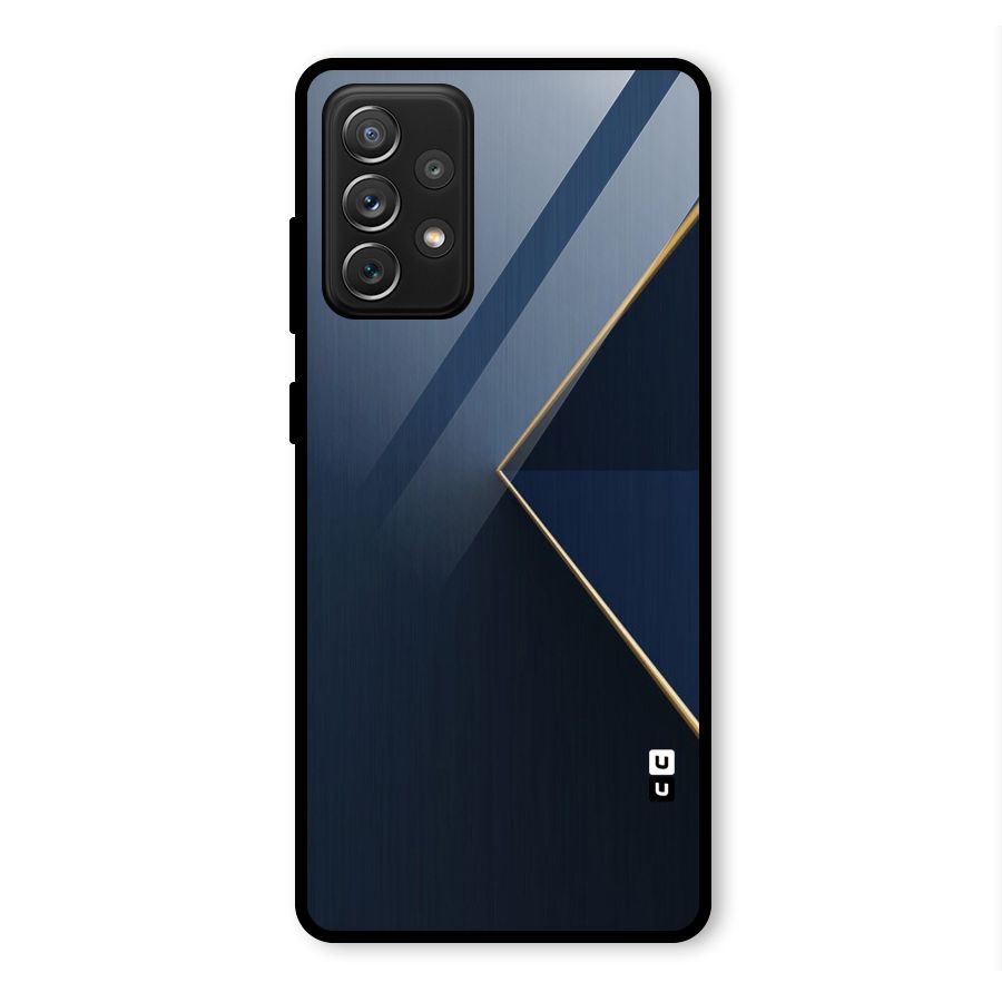 Golden Blue Triangle Glass Back Case for Galaxy A72