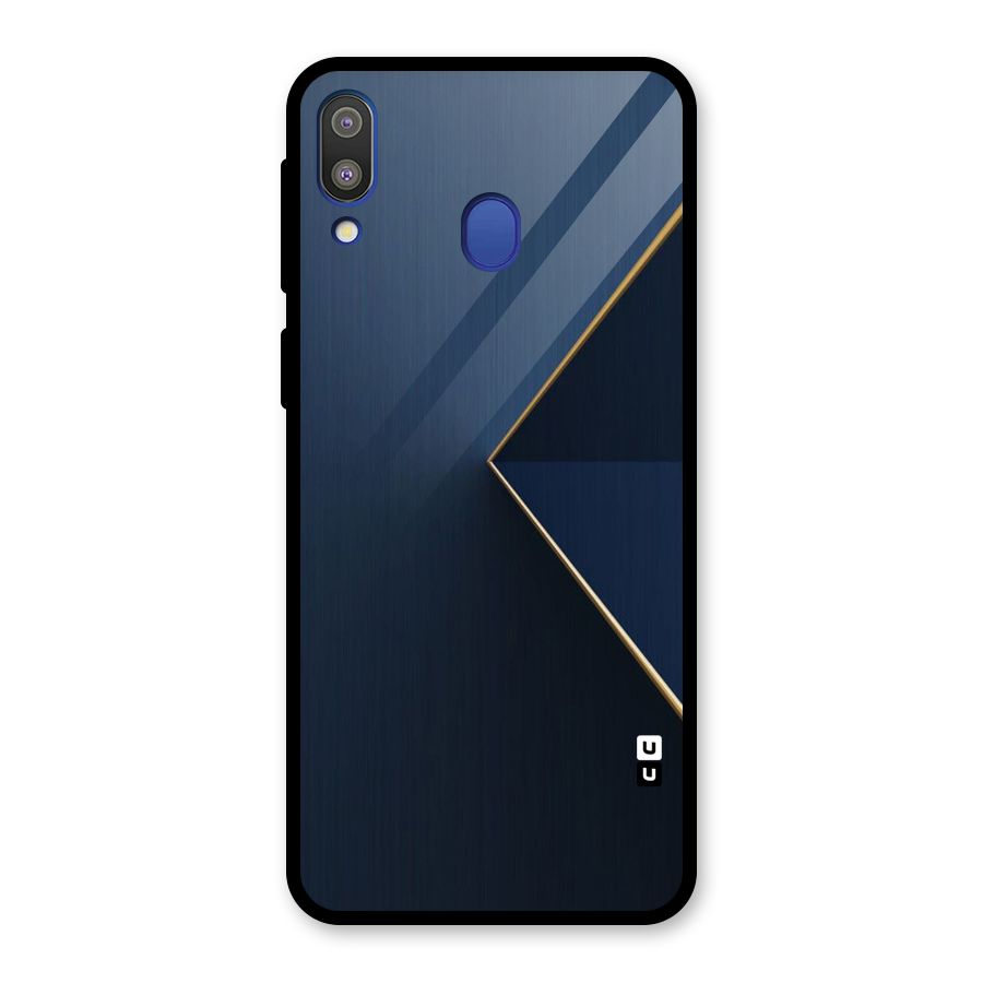 Golden Blue Triangle Glass Back Case for Galaxy M20