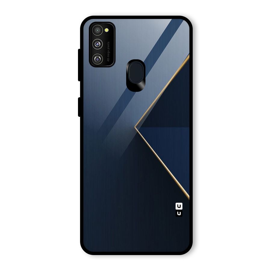 Golden Blue Triangle Glass Back Case for Galaxy M30s