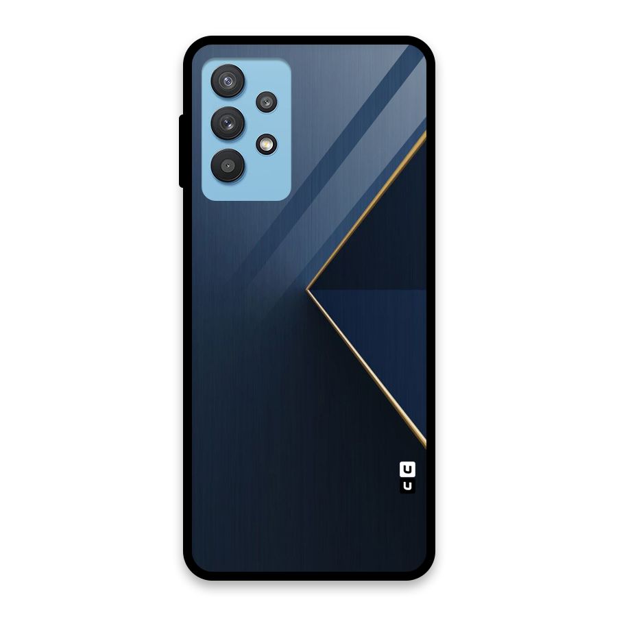 Golden Blue Triangle Glass Back Case for Galaxy M32 5G