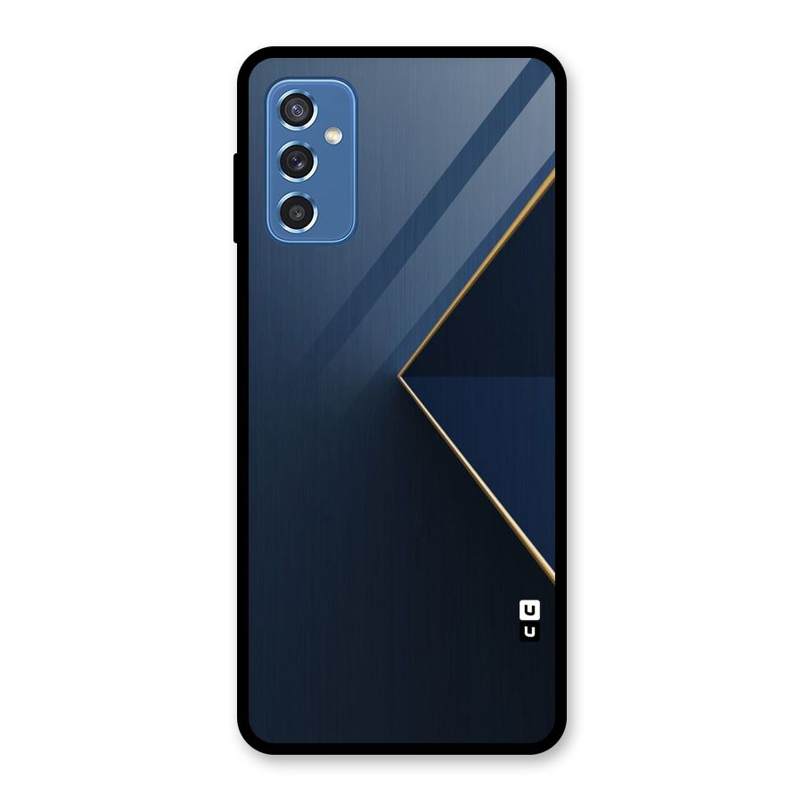 Golden Blue Triangle Glass Back Case for Galaxy M52 5G
